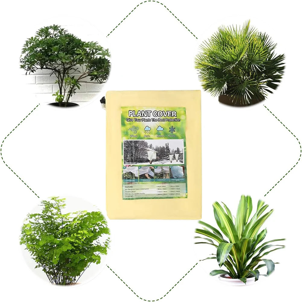 Breathable Winter Plant Protection Cover with Zipper & Drawstring