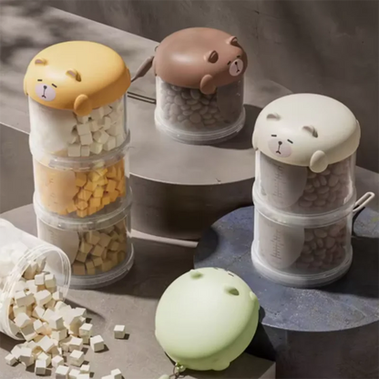 Portable 3-Layer Pet Treat Storage Box for Dogs