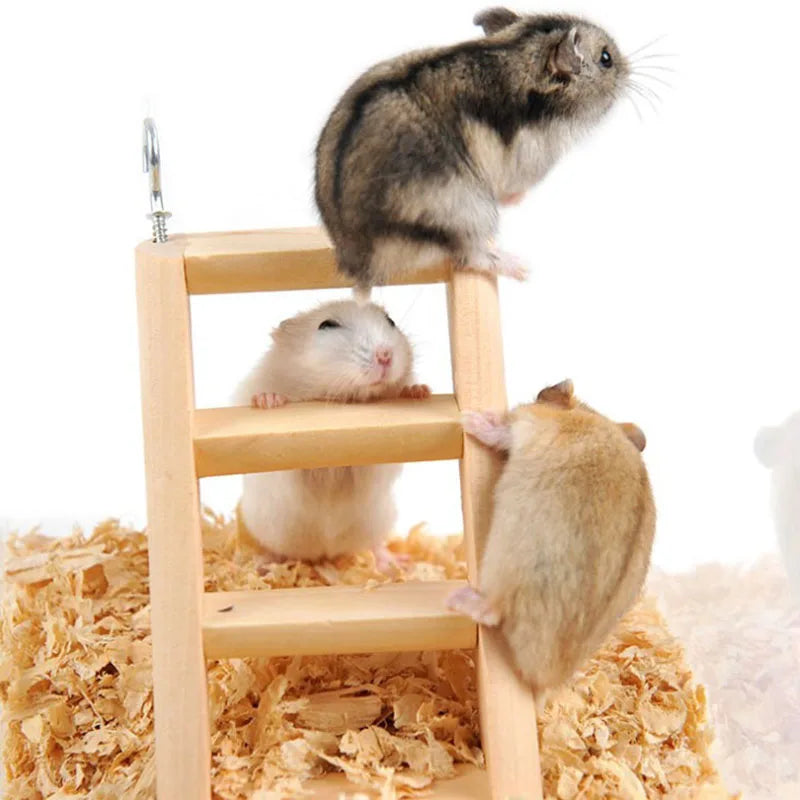Natural Wooden Hamster Ladder Climbing Toy
