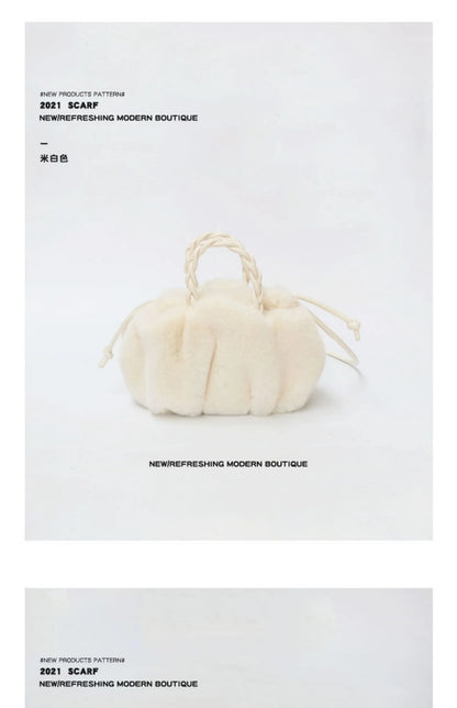 Women Plush Pleated Cloud Bag