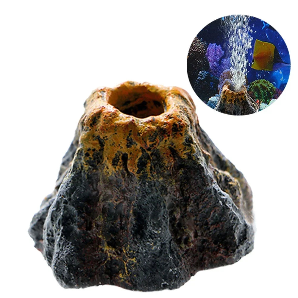 Aquarium Volcano Bubble Stone Ornament