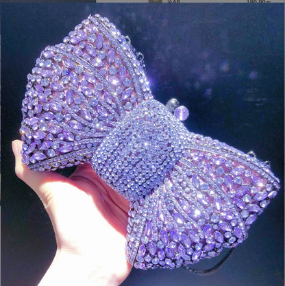 Rhinestone Bow Evening Clutch
