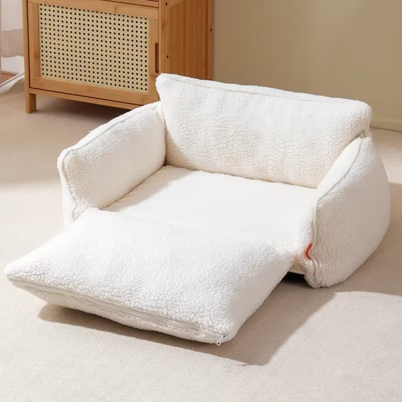 All-Season Plush Pet Sofa Bed for Dogs & Cats