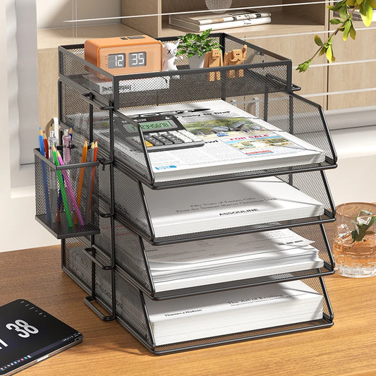 4-Tier Mesh Desk Organizer