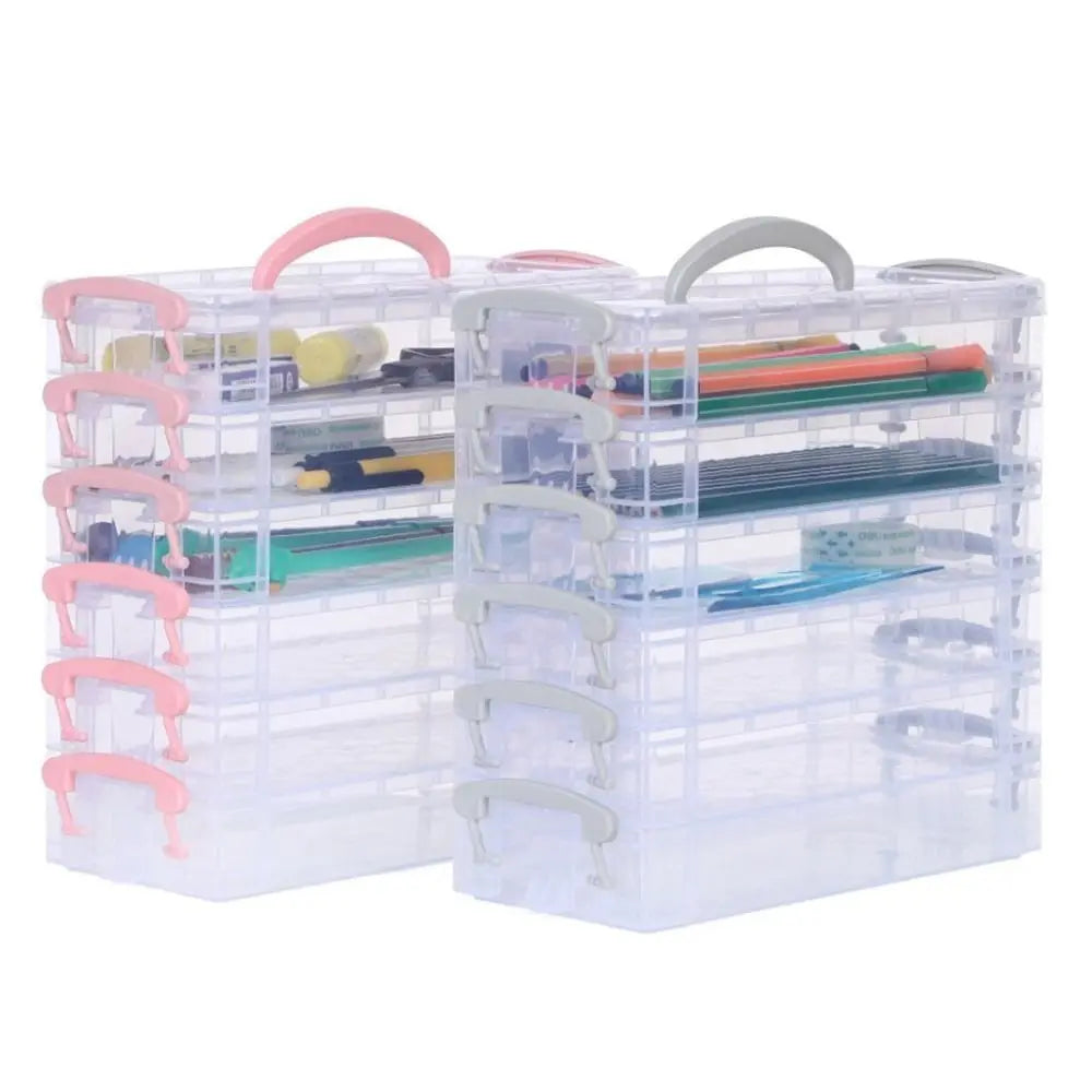 Stackable Multi-Layer Transparent Pencil Case
