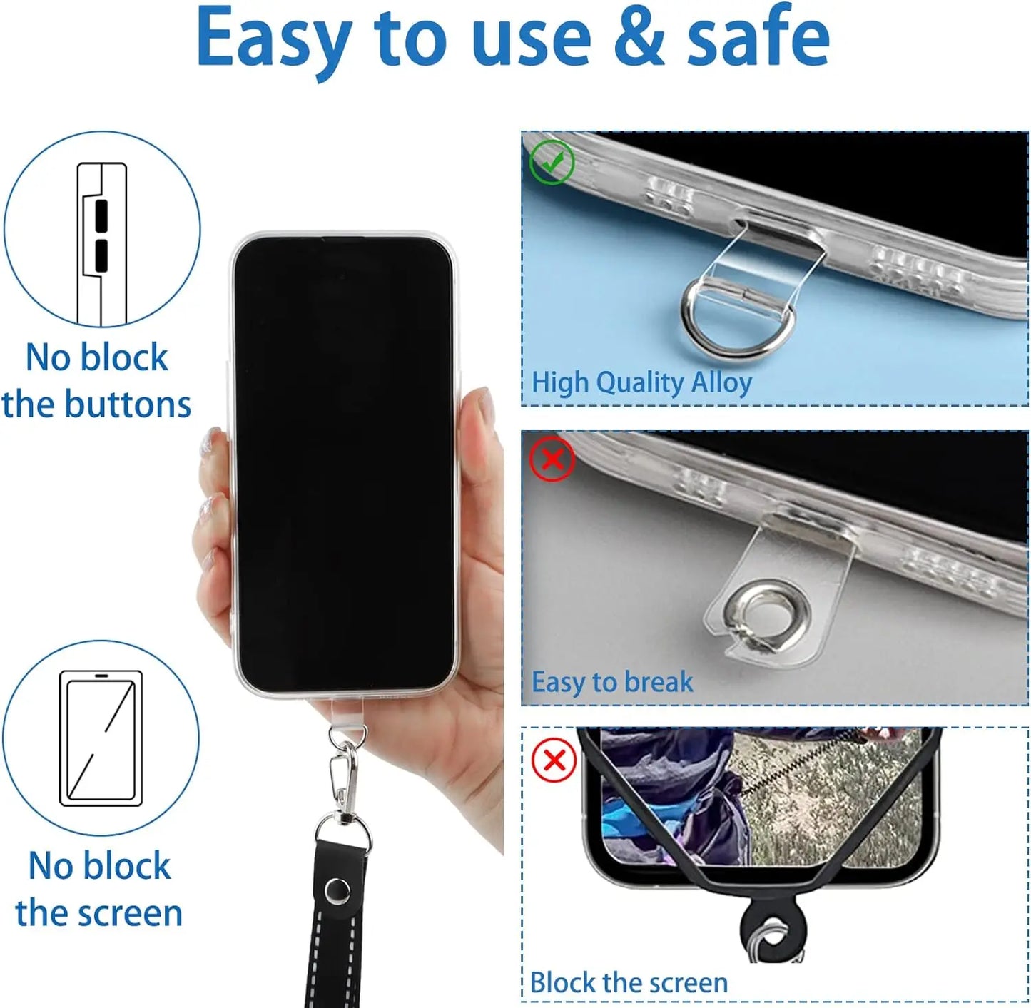 Universal TPU Phone Lanyard Patch & Anti-Lost Tether Pad