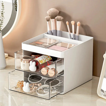 Small Desktop Organizer with Drawers & Storage Box