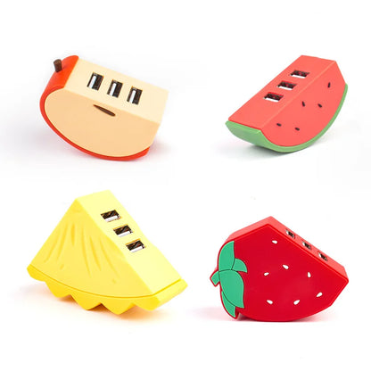 3-Port USB 2.0 Expansion Hub – Cartoon Fruit Design