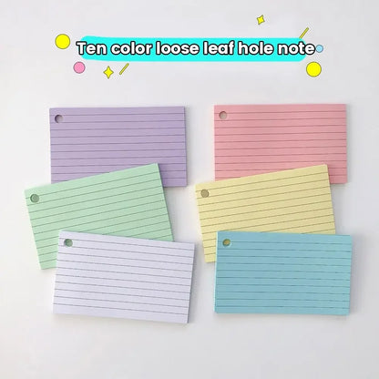 Loose-Leaf Binder Flash Cards Memo Book – 3 × 50 Sheets