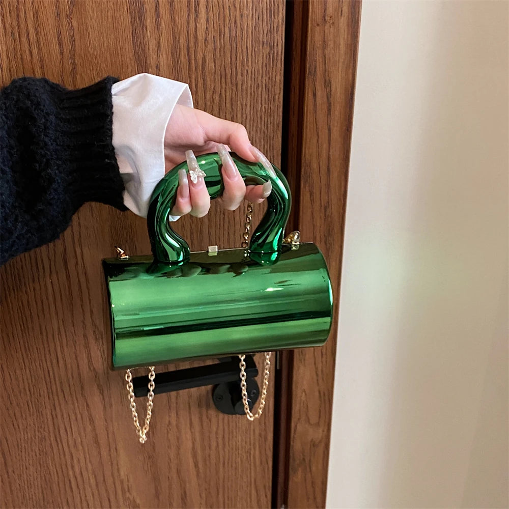 Golden Cylinder Evening Clutch