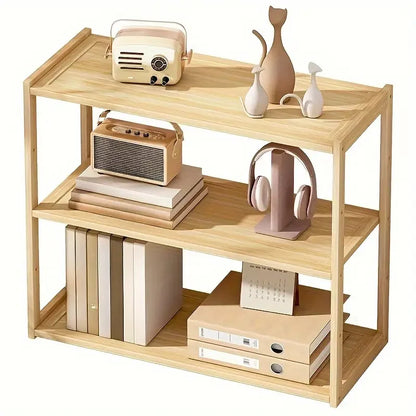 Wooden Desktop Organizer Shelf