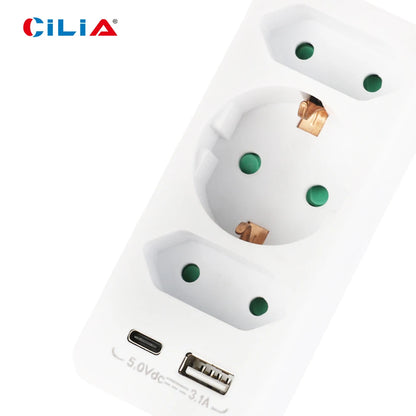 5-in-1 Wall Outlet Extender with USB & USB-C