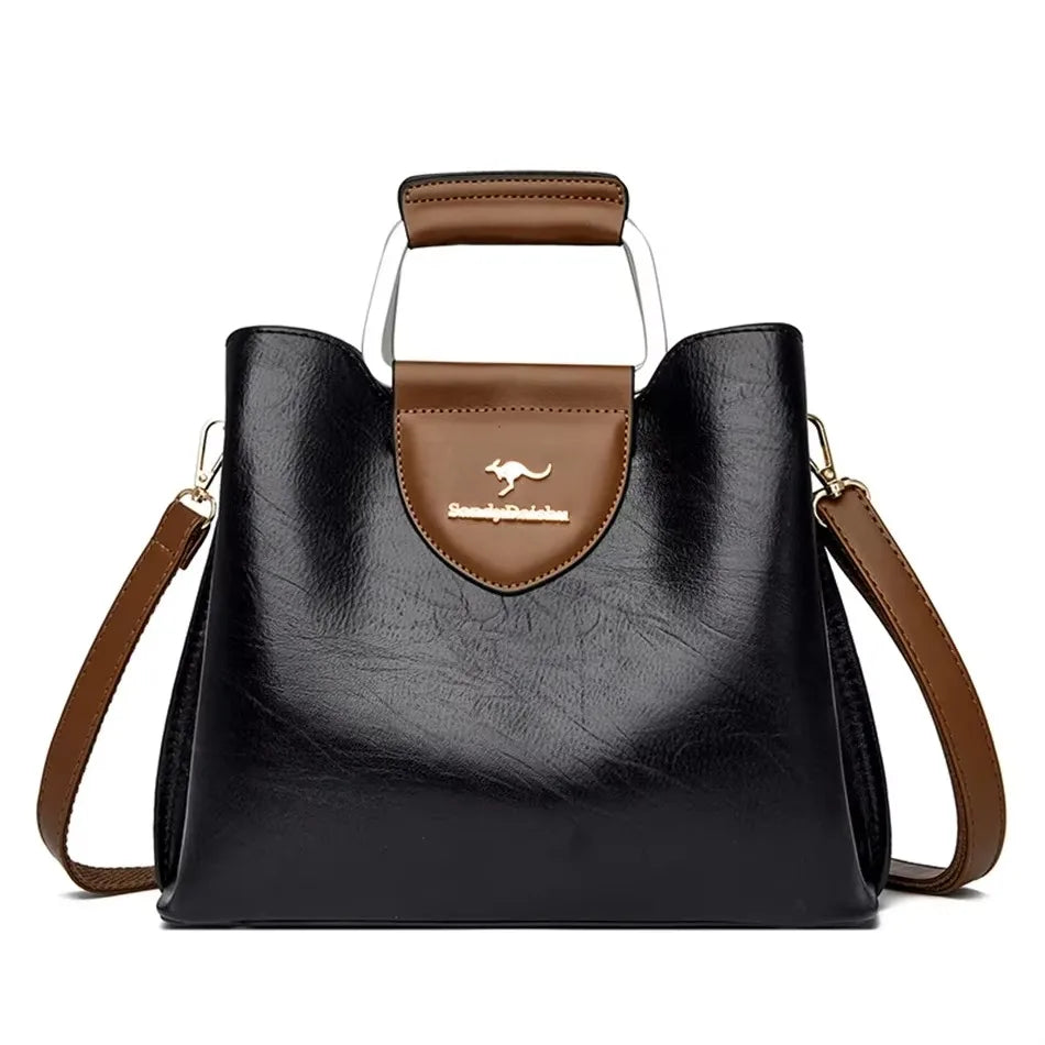 Large Capacity Women’s Leather Tote Handbag