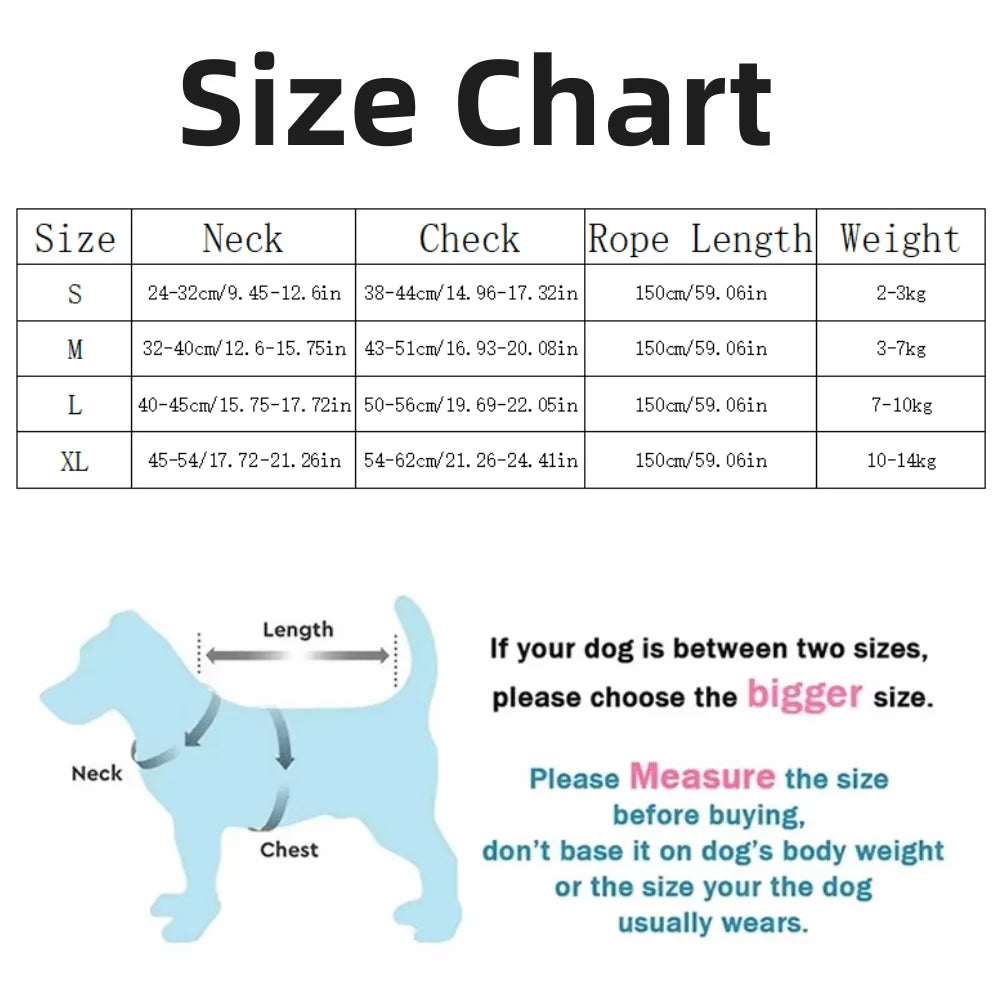 Adjustable Dog Harness with 1.5m Leash Set