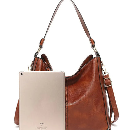 Women’s Soft PU Leather Bucket Shoulder Bag