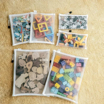Transparent Mesh Document & Puzzle Storage Bags