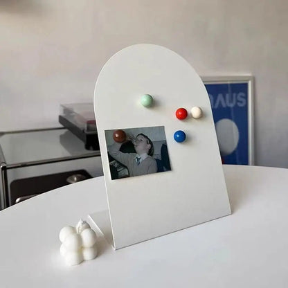 Desktop Magnetic Message Board with Storage Shelf