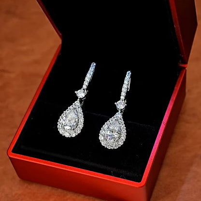 925 Sterling Silver Heart Drop Earrings