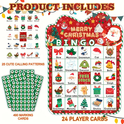 24-Player Christmas Bingo Game