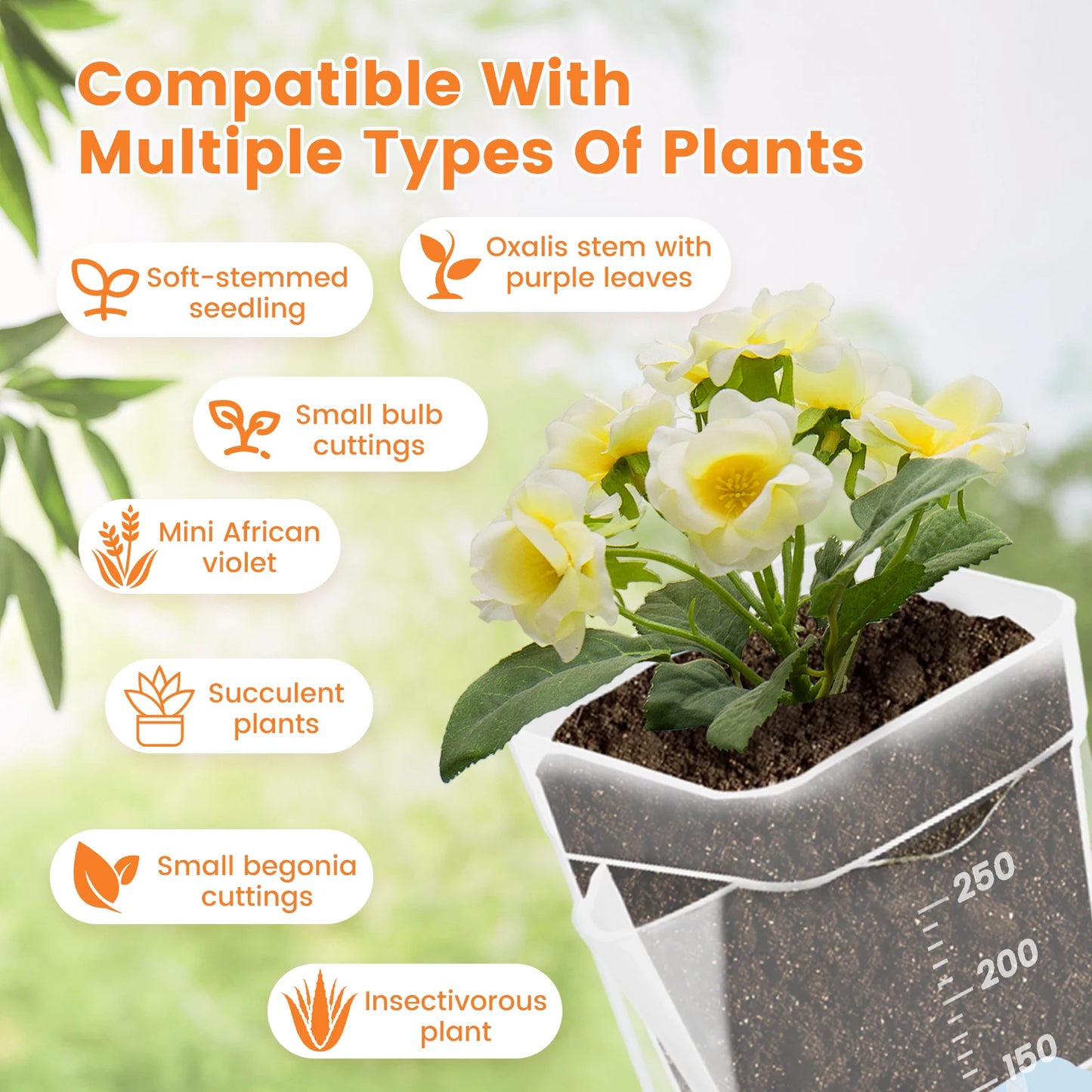 12-Pack Self Watering Planter Pots with Cotton Wicks