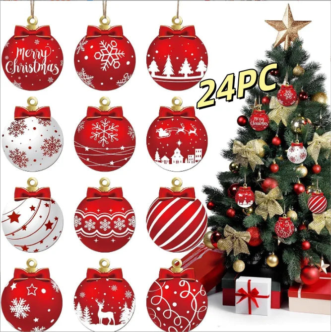 Wooden Christmas Hanging Ornament Set