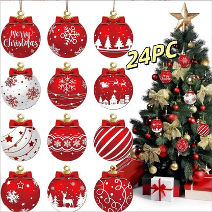 Wooden Christmas Hanging Ornament Set