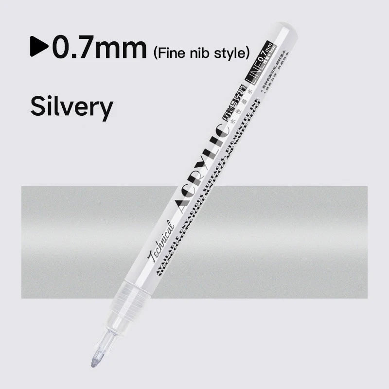 Metallic Acrylic Paint Marker Pens Set