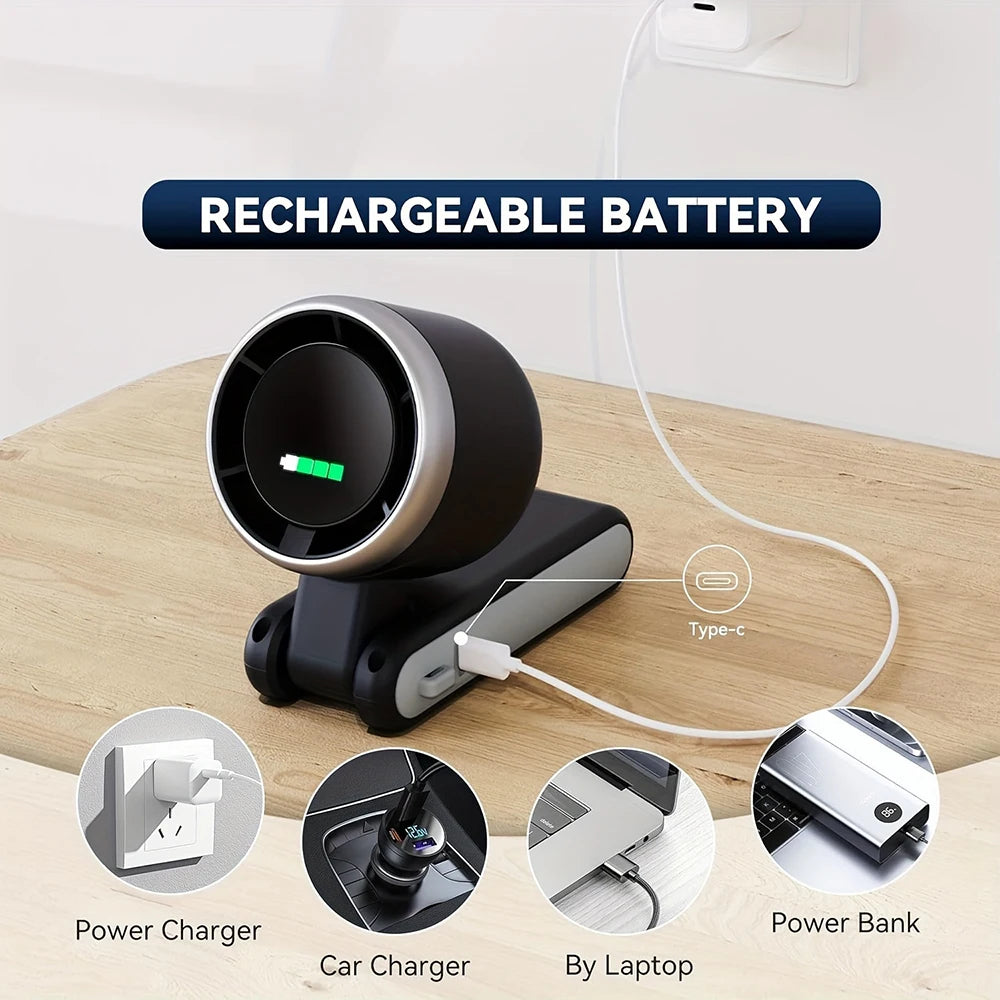 Portable 3-in-1 Turbo Handheld Fan with Digital Display