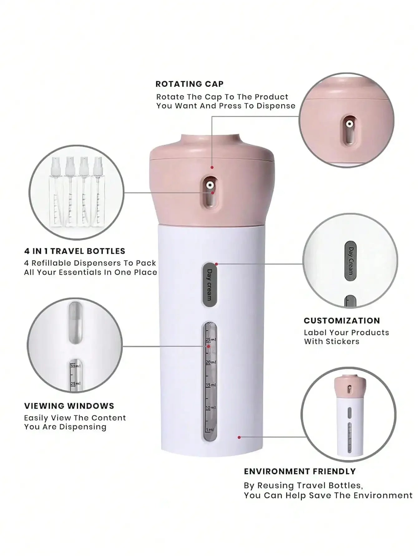 Refillable Travel Toiletry Dispenser