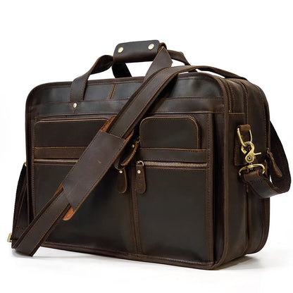 17.3 Inch Genuine Leather Laptop Bag