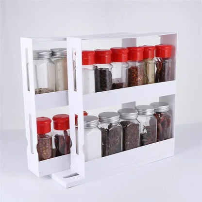 Rotating 2-Tier Spice Storage Rack