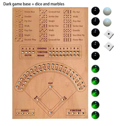 Wooden Baseball Dice Board Game