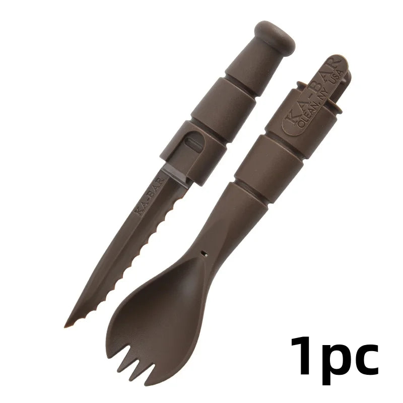 Outdoor EDC Mini Multi-Tool Fork & Spoon Set