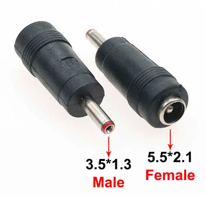 DC 5.5×2.1mm Female to Male Power Adapter Plug Set