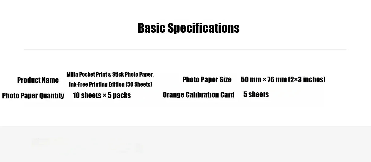 Xiaomi ZINK Self-Adhesive Photo Paper for Pocket Printer
