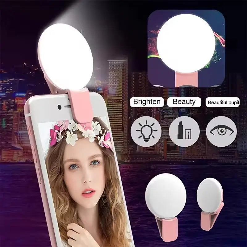 Portable Rechargeable LED Selfie Fill Light for Smartphones