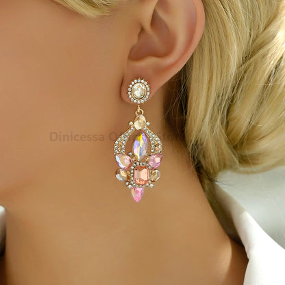 Teardrop Shiny Glass Earrings