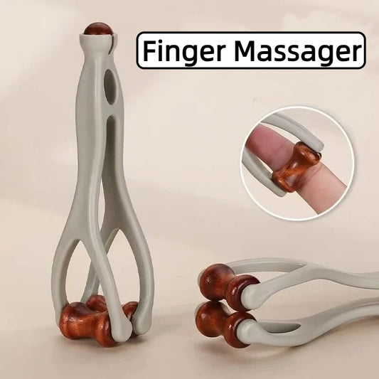 Solid Wood Finger Massager Roller