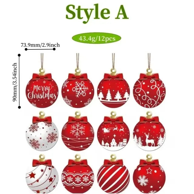 Wooden Christmas Hanging Ornament Set
