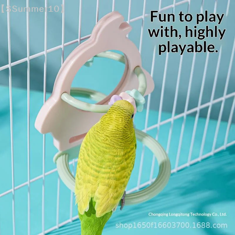 Interactive Bird Mirror & Chewing Toy