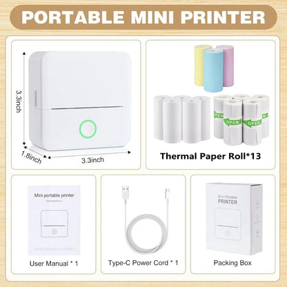Bluetooth Pocket Thermal Printer & Sticker Paper Set