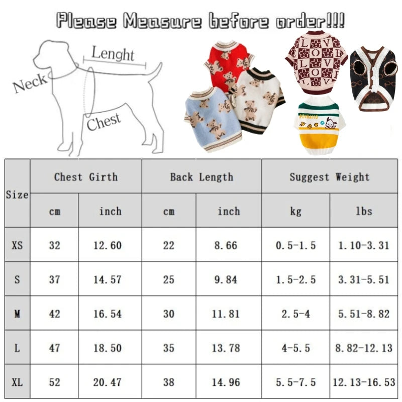 Knitted Cardigan Sweater for Small Dogs