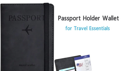 PU Leather Passport Cover and Travel Document Organizer
