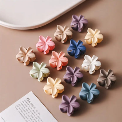 Flower Frosted Hair Claw Clips Set