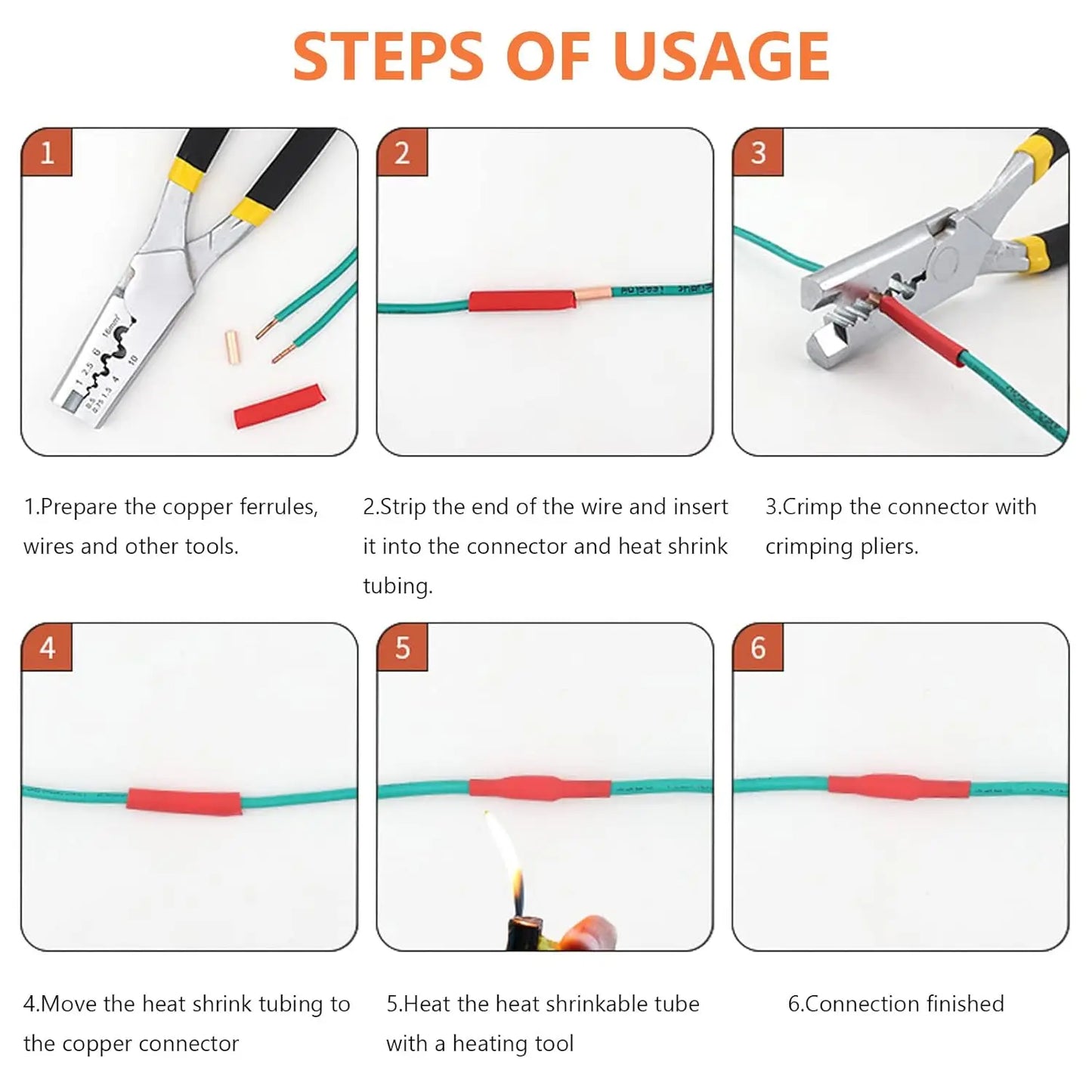 Copper Wire Ferrules Crimp Terminal Kit