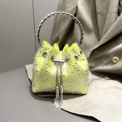 Luxury Rhinestone Bucket Evening Bag