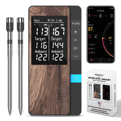 Wireless Bluetooth Meat Thermometer with LED Display