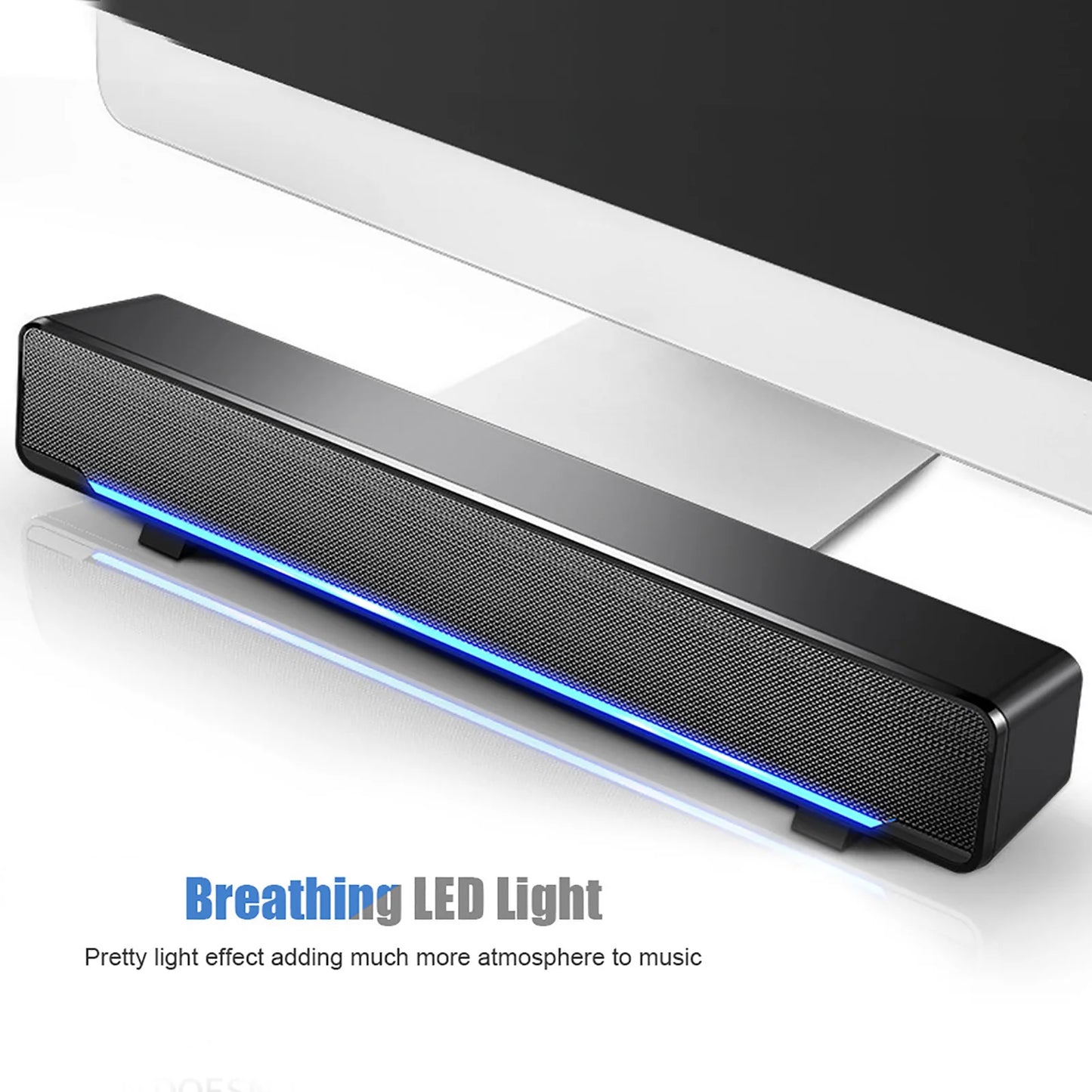 USB Wired Stereo Soundbar Speaker
