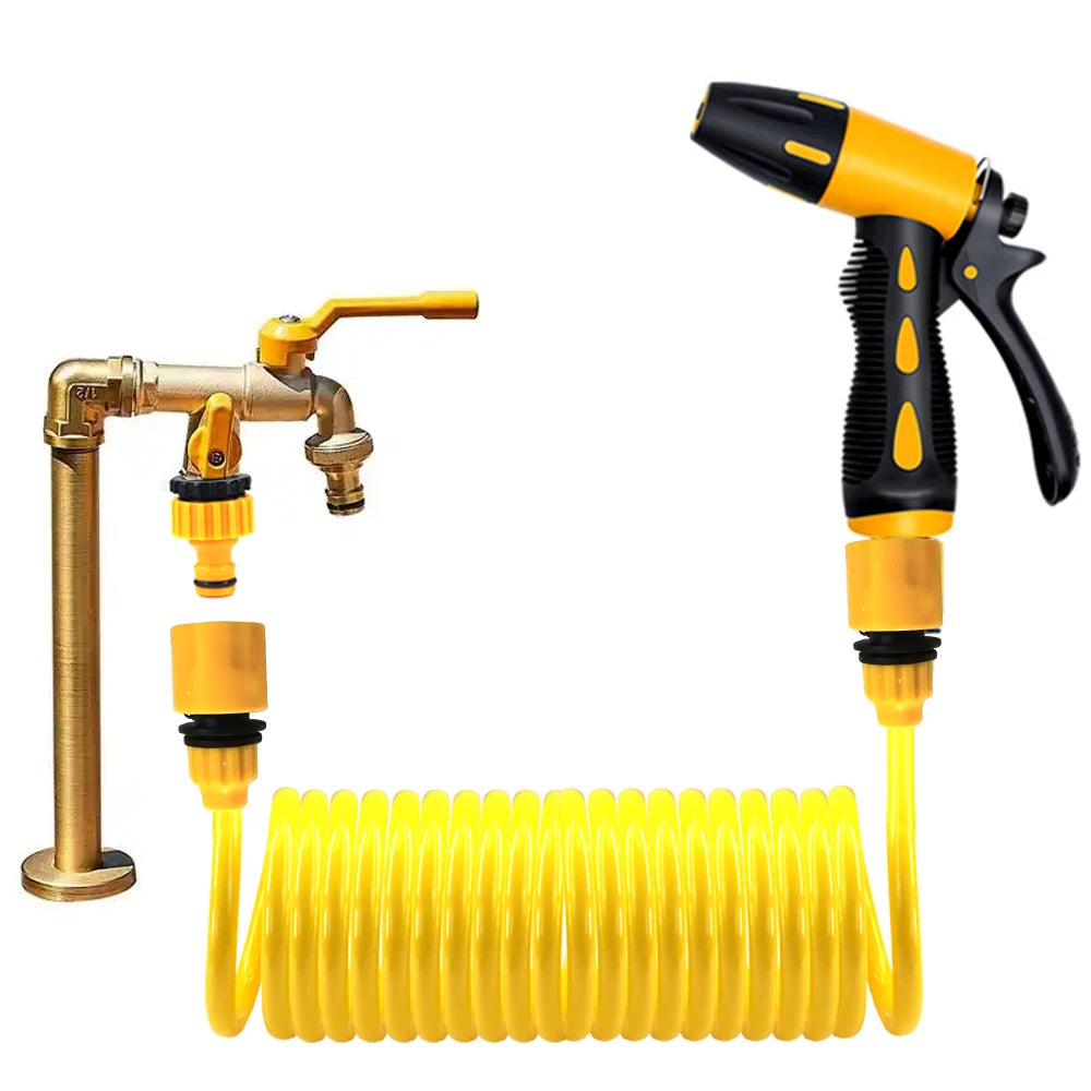 Retractable Garden Hose with Spray Gun