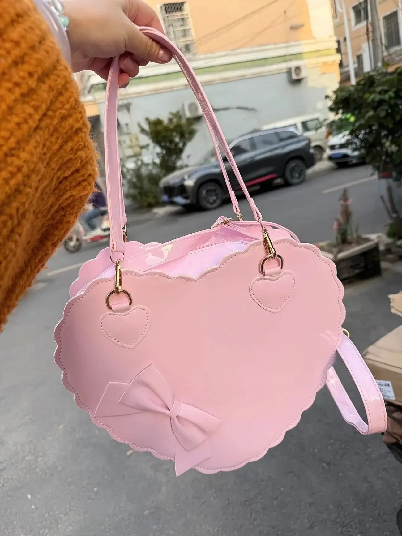 Heart-Shaped Lolita Crossbody Handbag